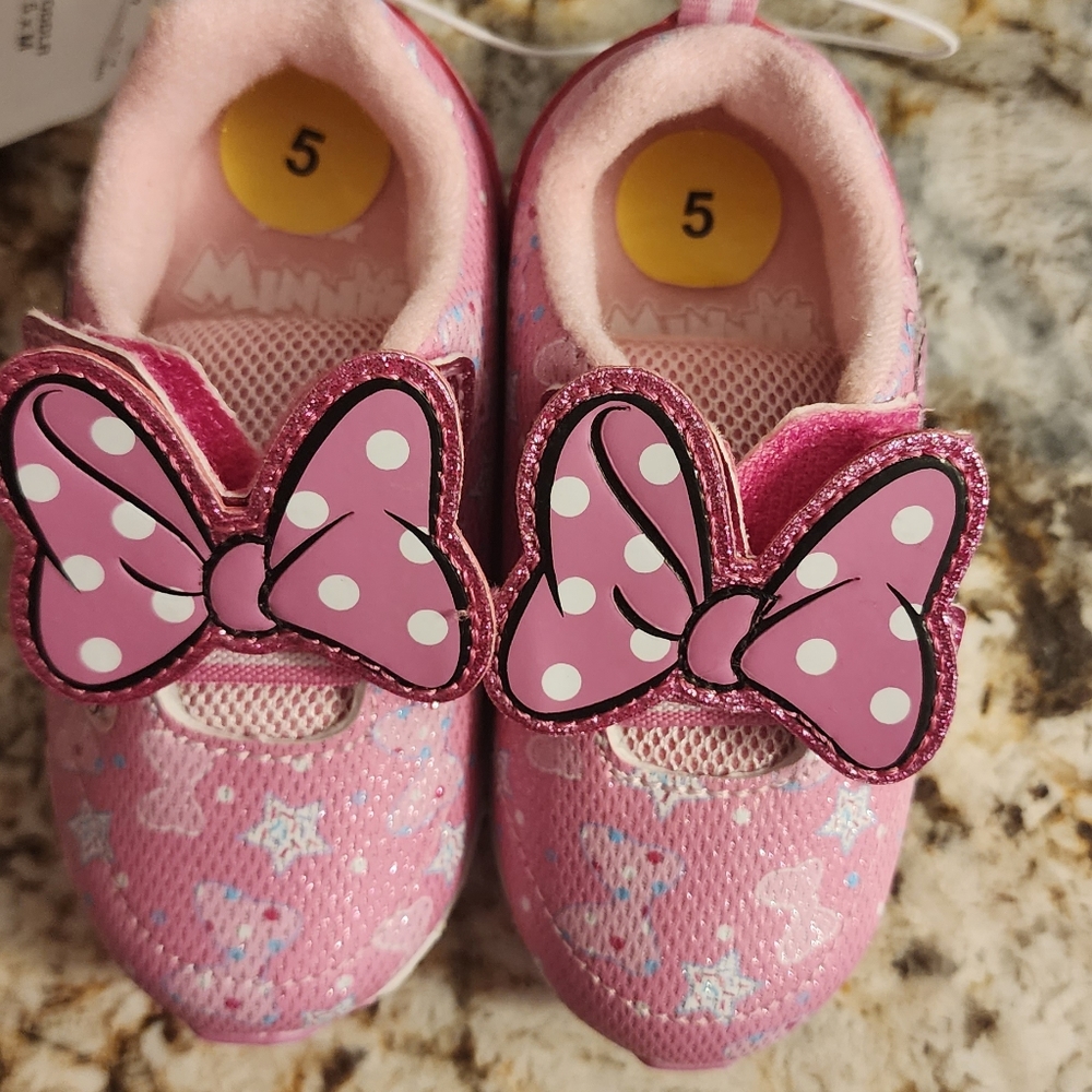 3 pairs of minnie mouse toddler shoes